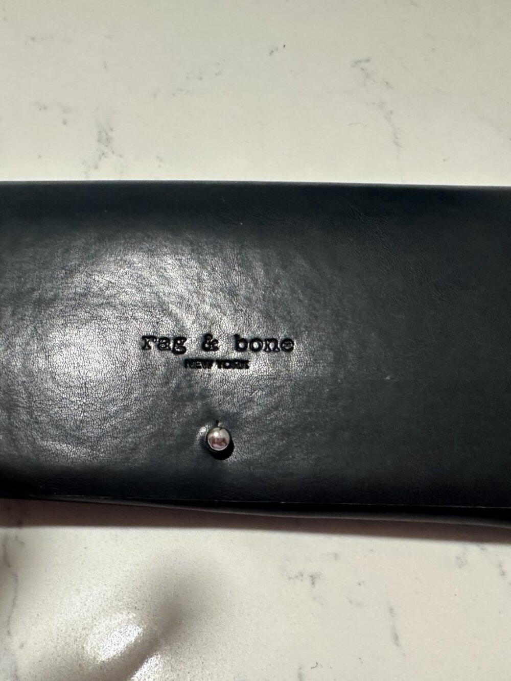 Rag & Bone New York Black Eyeglass Sunglasses Case Faux Leather Minimalist